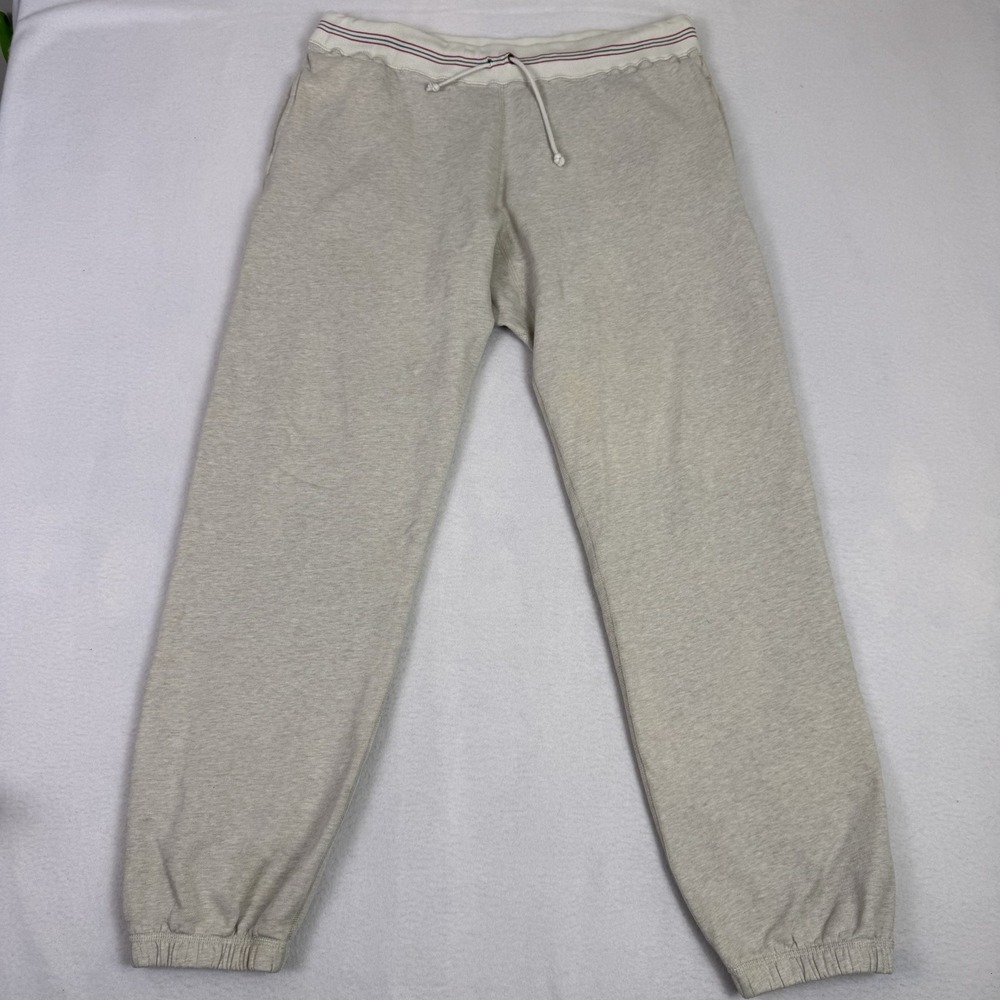 Vintage Polo‎ Ralph Lauren Grey Sweatpants Striped Waistband Men's Size M 90s